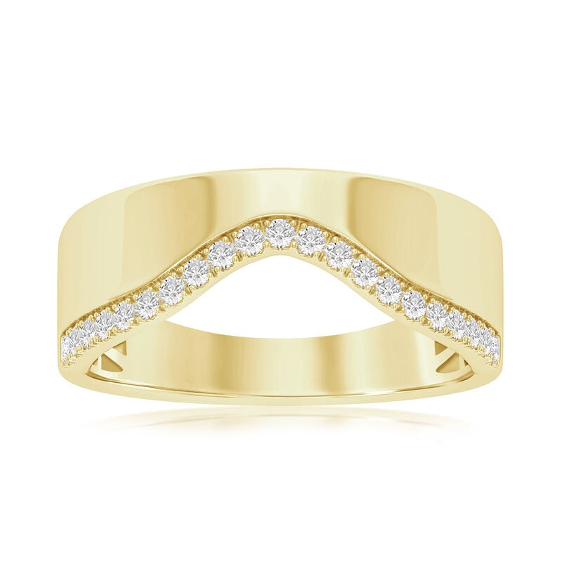 Lab Grown Diamond 1/5ctw. Round Contour Wedding Ring in 14k Yellow Gold image number null